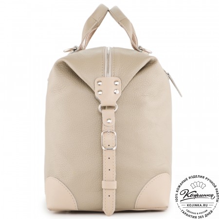  Кожаная дорожная сумка "Сити" (темно-бежевый)